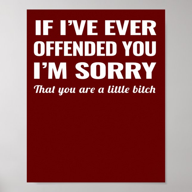 If I've Ever Offended You I'm Sorry Poster (Front)