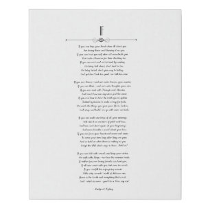 'If' Kipling Poem Faux Canvas Print