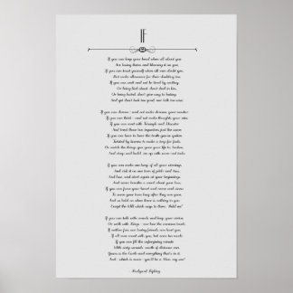 IF Kipling Poem  on Gray Poster