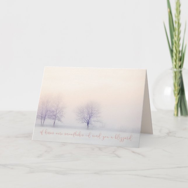 If kisses were snowflakes - Winter Landscape Holiday Card (Front)