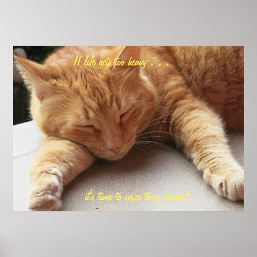 If life gets too heavy Cat Poster