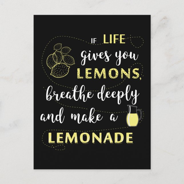 If life gives you lemons Funny Quote Postcard (Front)