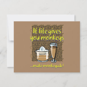If life gives you monkeys Brown BG Note Card