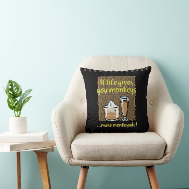 If life gives you monkeys throw pillow (Chair)