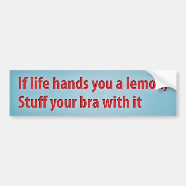 If life hands you a lemon, stuff your bra with it bumper sticker (Front)
