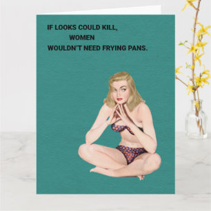 If Looks Could Kill Retro Greeting Card