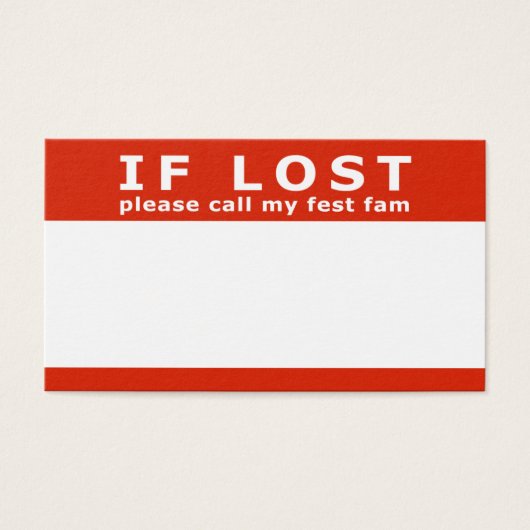 if lost please call my fest fam (Front)