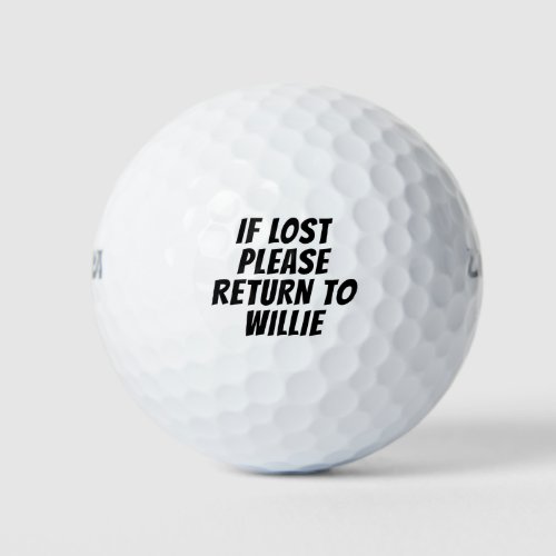 If lost please return to custom text golf balls