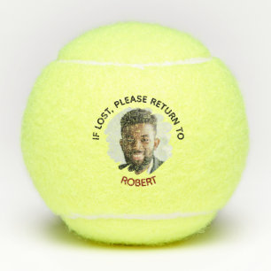 "If Lost Return To" Funny Custom Name & Photo Tennis Balls
