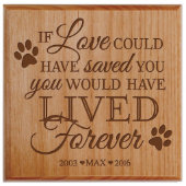 If Love Could Save Small Alder Wood Pet Urn (Front)