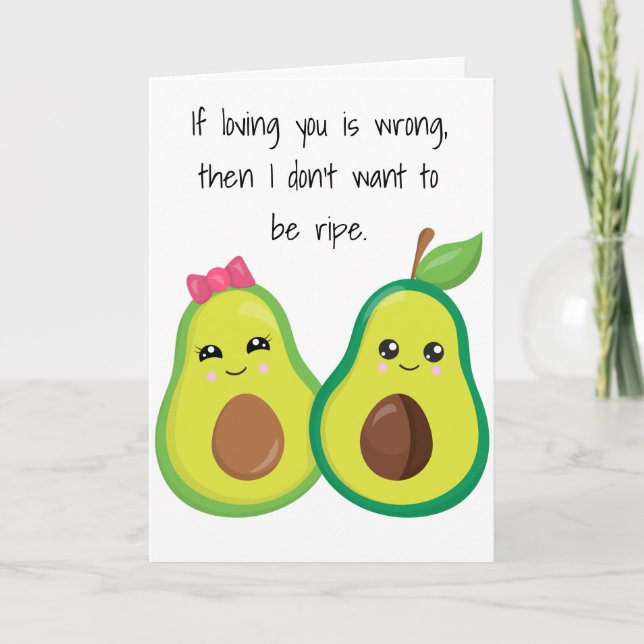 If Loving you Avocado Funny Valentine Anniversary Card (Front)