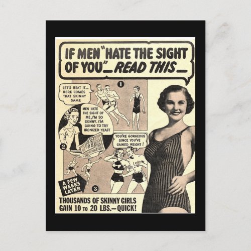 âœIf Men Hate The Sight Of Youâ Retro Ad Postcard