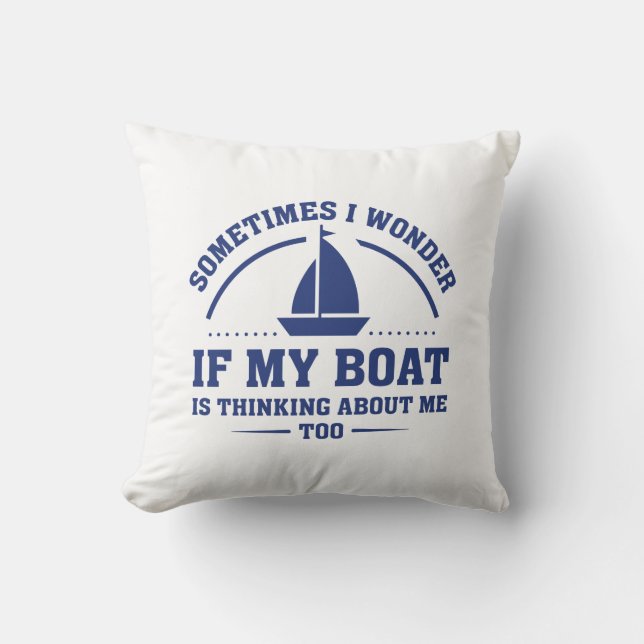 If My Boat Throw Pillow (Front)