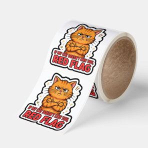 If My Cat Doesn't Like You Red Flag — Grumpy Cat S Square Sticker