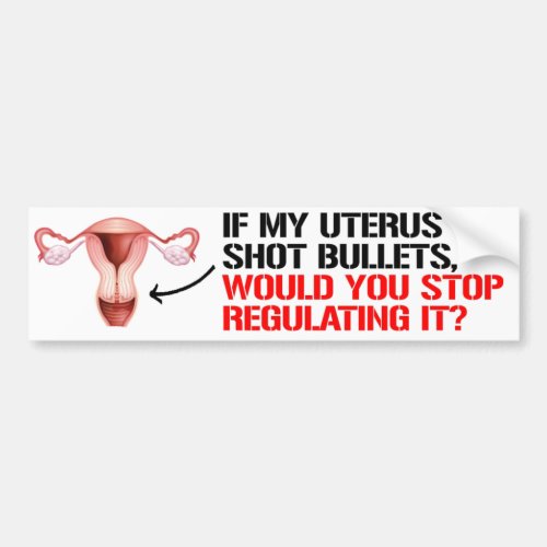 If my uterus shot bullets would you stop regulati bumper sticker