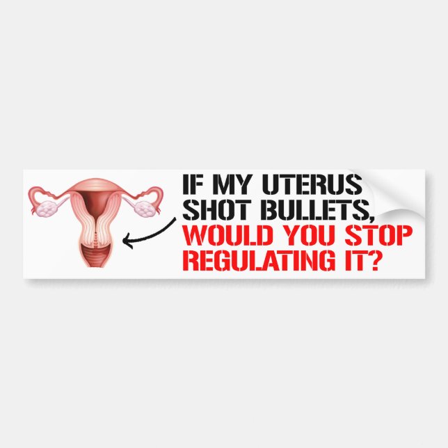 If my uterus shot bullets, would you stop regulati bumper sticker (Front)