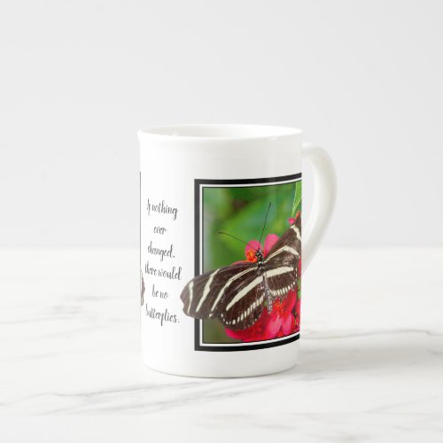 If Nothing Ever Changed  Zebra Butterfly Photo Bone China Mug