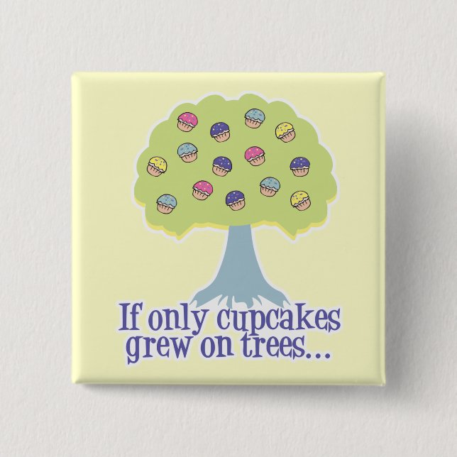 If only Cupcakes on Trees Pinback Button (Front)