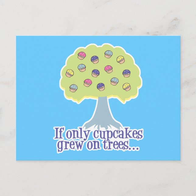 If only Cupcakes on Trees Postcard (Front)