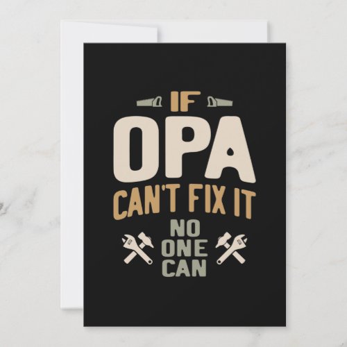 If Opa Cant Fix It No One Can _ Father  Grandpa Thank You Card