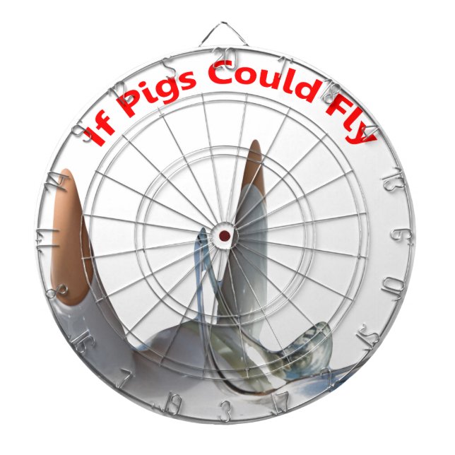 If Pigs Could Fly Dartboard With Darts (Front)