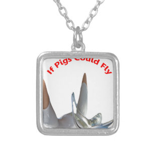 If Pigs Could Fly Silver Plated Necklace