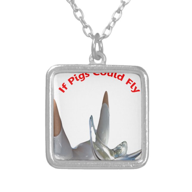 If Pigs Could Fly Silver Plated Necklace (Front)