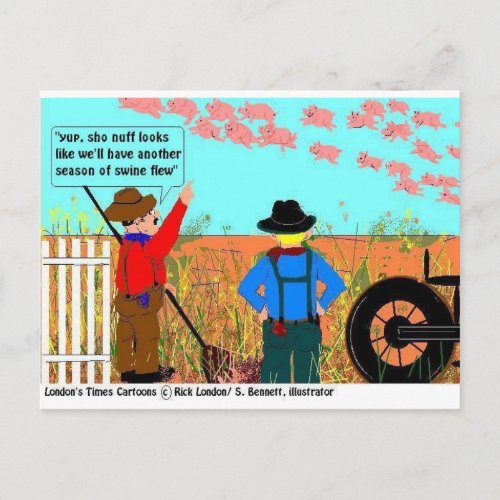 If Pigs Flew Funny Cartoon Gifts  Collectibles Postcard