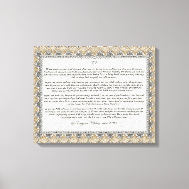 If Poem by Rudyard Kipling Canvas Print (Front)