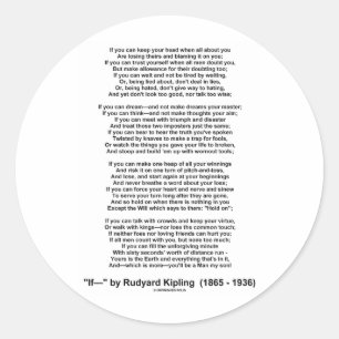 If Poem By Rudyard Kipling (Inspirational Poem) Classic Round Sticker