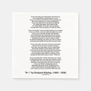 If Poem By Rudyard Kipling (Inspirational Poem) Paper Napkins