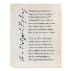 If Poem By Rudyard Kipling - Literature Wall Art