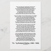 If- Poem by Rudyard Kipling (No Kipling Picture) (Front)