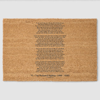 If- Poem by Rudyard Kipling (No Kipling Picture) Fiber Doormat