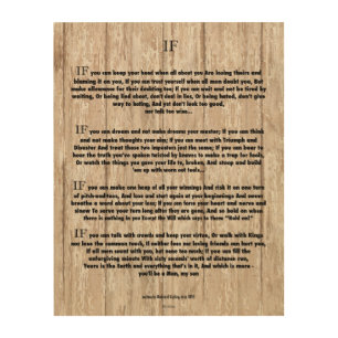 IF Poem by Rudyard Kipling on Wood Panel 11x14