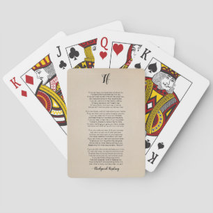 If Poem by Rudyard Kipling Vintage Poker Cards