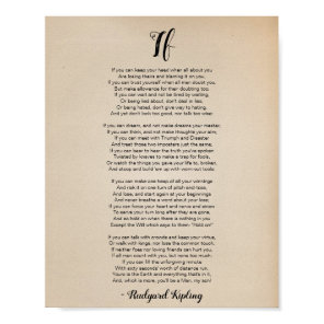 If Poem by Rudyard Kipling Vintage Poster