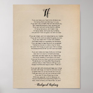 If Poem by Rudyard Kipling Vintage Poster