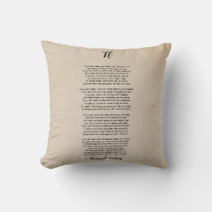 If Poem by Rudyard Kipling Vintage Throw Pillow