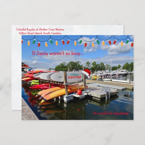 If Santa werent so busy he would be kayaking  Postcard