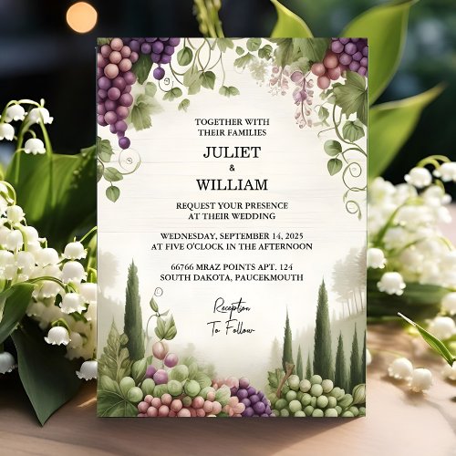 If Seed Rural Farm Wood Fruit Ivy Vineyard Wedding Invitation