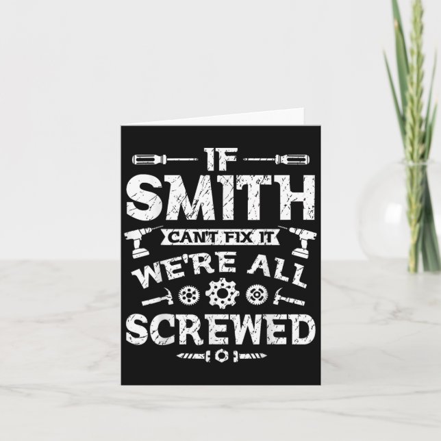 If Smith Can't Fix It We're All Screwed Funny Fath Card (Front)