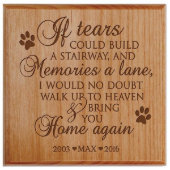 If Tears Built a Stairway Small Alder Pet Urn (Front)