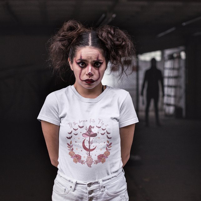 If The Broom Fits, Fly It Halloween T-Shirt (Halloween Family Matching T-Shirt )