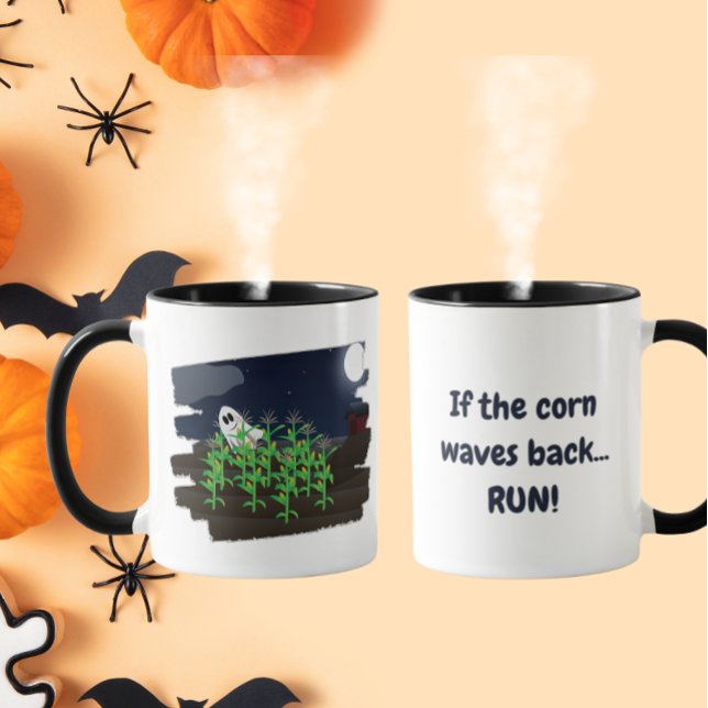 If the Corn Waves Back Funny Halloween Ghost  Mug (Creator Uploaded)