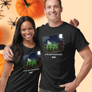 If the Corn Waves Back Funny Halloween Ghost T-Shirt