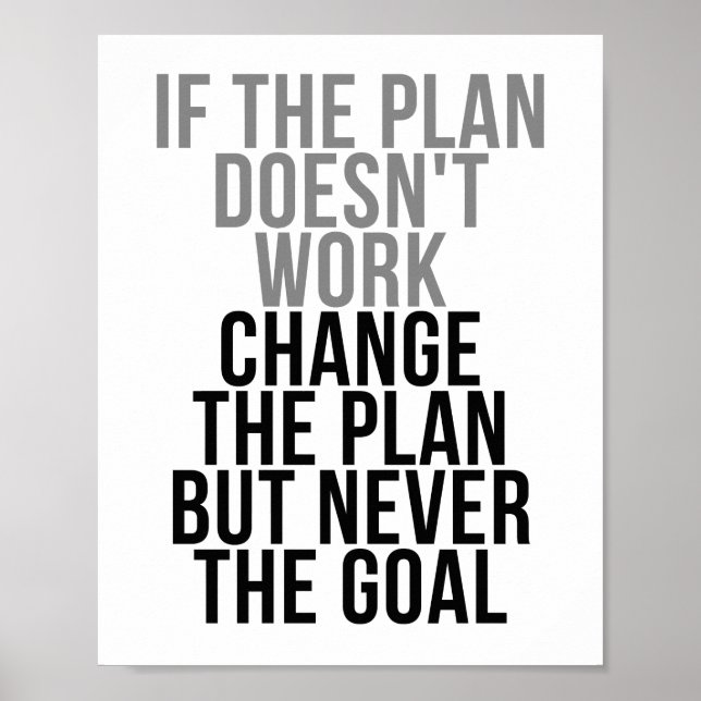 If The Plan Doesn't Work, Change The Plan Poster (Front)