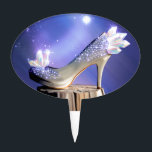 If The Shoe Fits Cake Topper<br><div class="desc">Tried my hand at designing a version of Cinderella's glass slipper. I chose to feature opalescent crystals because I love shiny rocks. ^_^</div>
