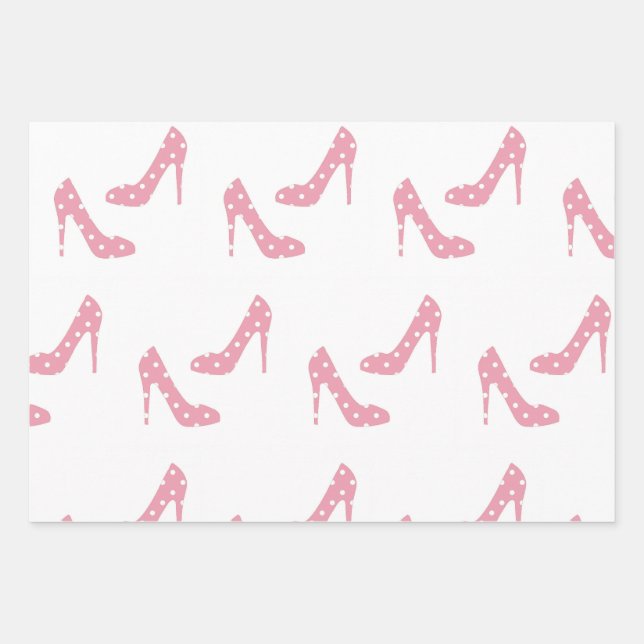 If the Shoe Fits Pink Wrapping Paper Sheets (Front)
