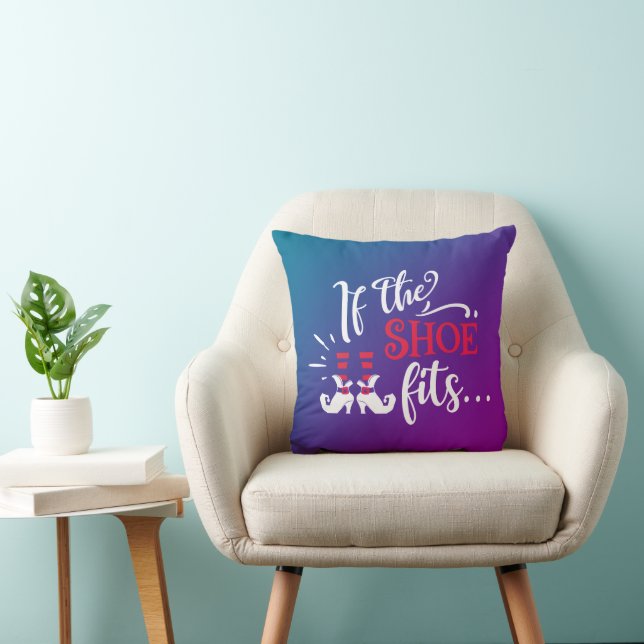 If The Show Fits Witch Purple and Blue Halloween Throw Pillow (Chair)